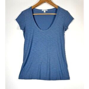 James Perse T Shirt‎ Womens 2 Small Blue Short Sleeve Scoop Neck Cotton Modal